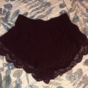 Forever 21 burgundy trimmed shorts